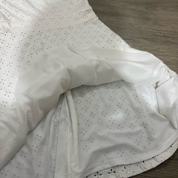 Ann Taylor LOFT White Eyelet A-Line Sleeveless Dress Sz 0 Bridal Floral Summer - Picture 12 of 15